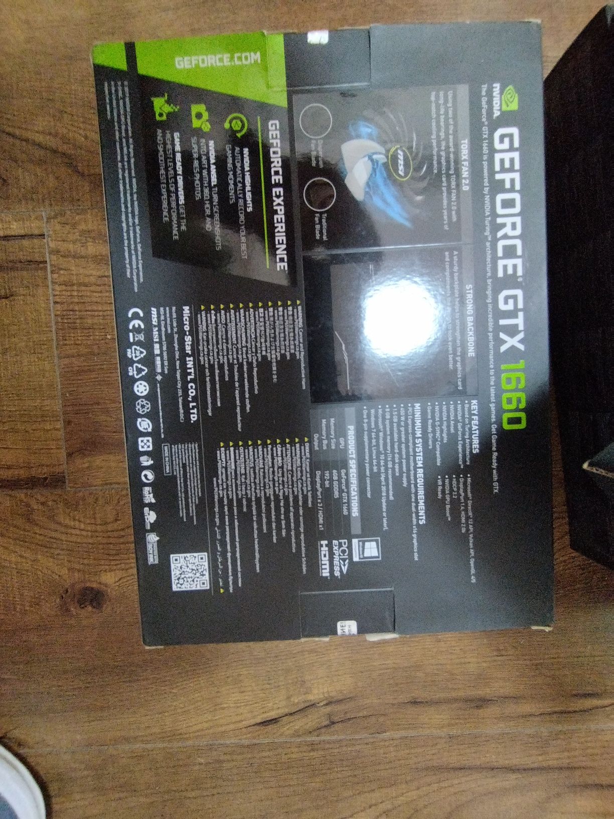 Видео карта MSI 1660 GEFORCE GTX
