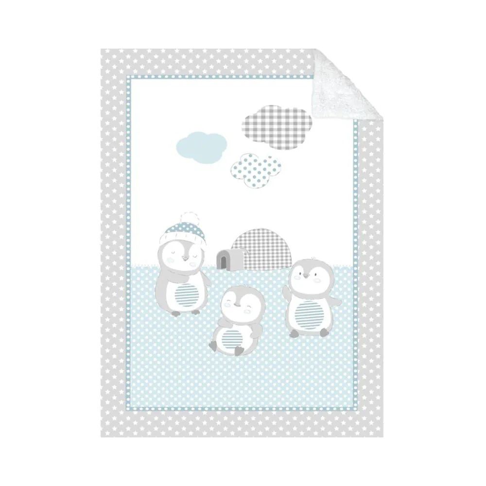 KIKKA BOO Меко зимно одеяло с шерпа 110/140 см. PINGUI FAMILY СИНЬО
Ха