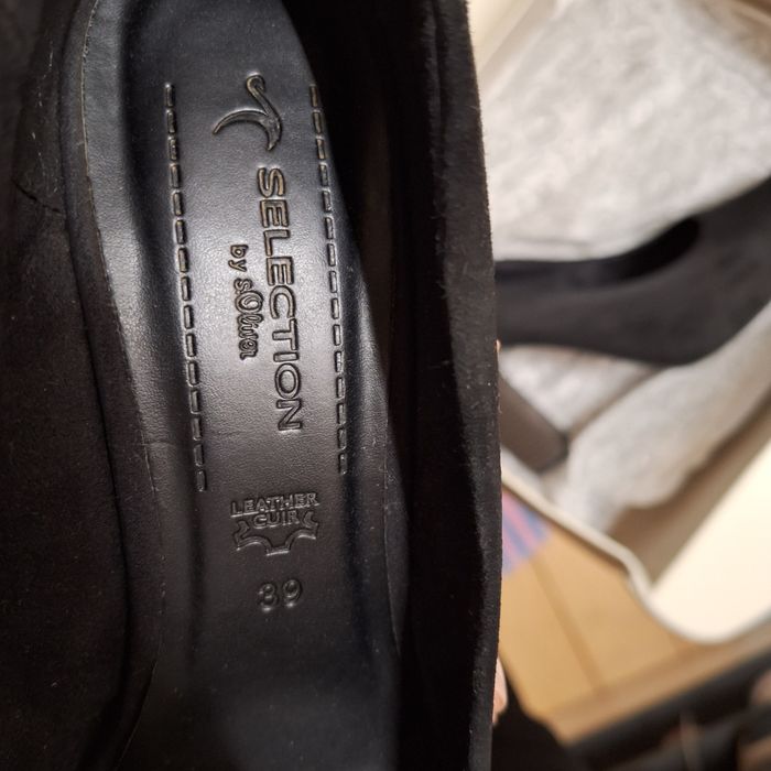 Обувки на ток s.Oliver, велур, 39 номер