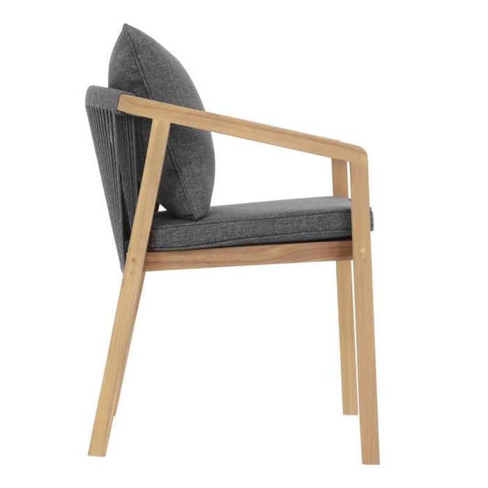 Трапезен стол, CONTREL, Сив, Бежов, Текстил, 61х58х75см.