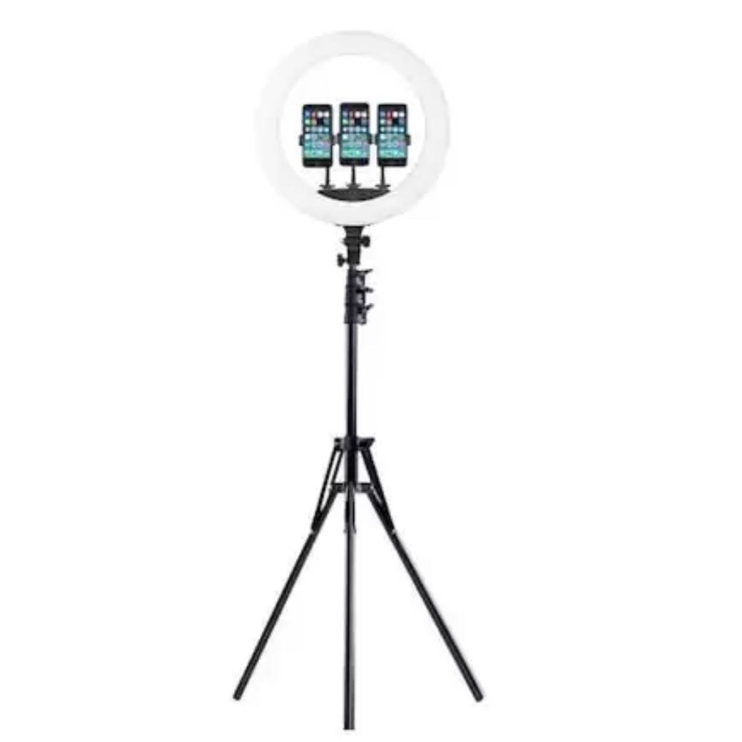 Lampa circulara led 46 cm trepied 3 suport telefon telecomanda