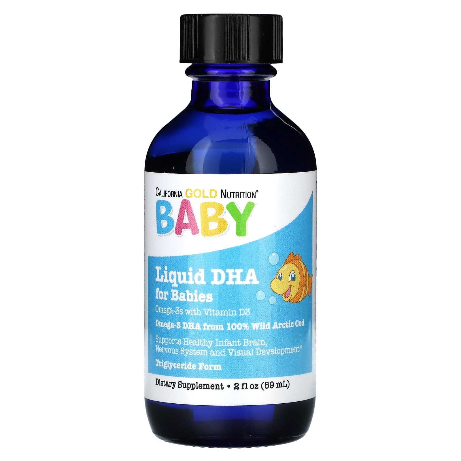 Омега 3 ДГК с витамином D3, California Gold Nutrition, 1050 мг, 59 мл