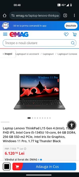 Thinkpad L15 Gen 4, Intel i5/32Gb/512Ssd/15.6" Fhd