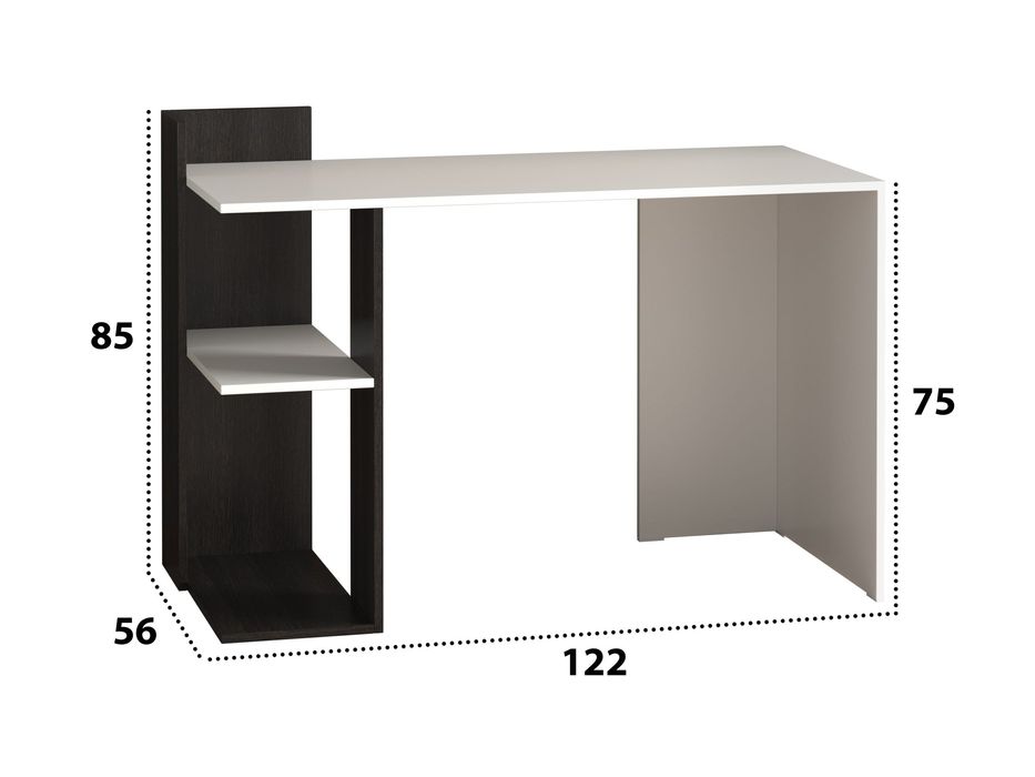 birou mdf/pal alb cu negru predare personala