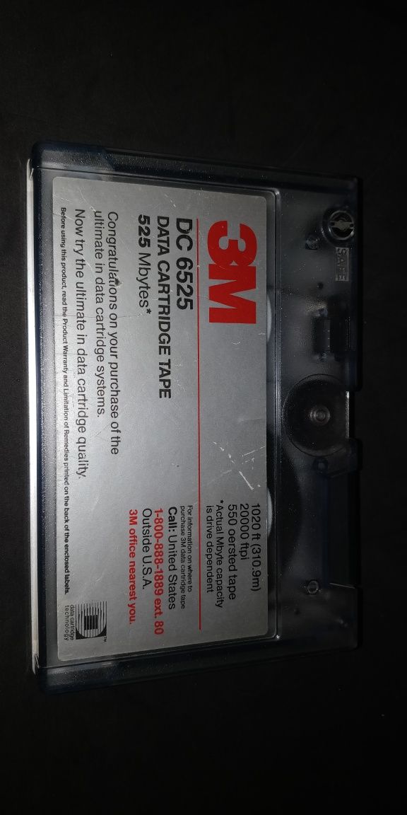 3M DC 6525 Data Cartridge Tape 525 Mbytes