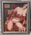 Tablou vechi - nud femeie - semnat Pierre Braun
