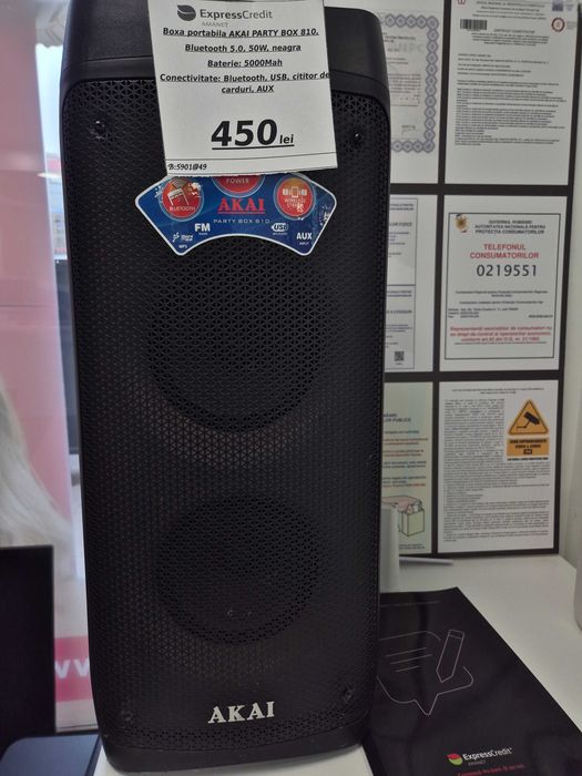Boxa Bluetooth Akai Party Box 810 (AG27 b.5901ag49) garantie 2 ani