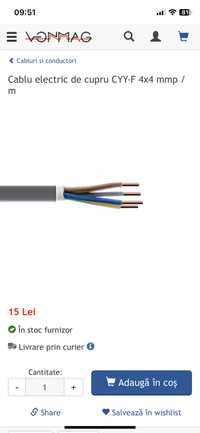 Cablu 4x4 cupru ,cyy-f
