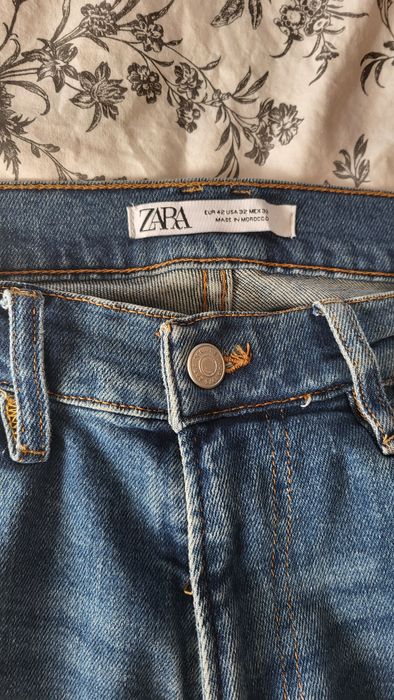 Jeans slim fit, Zara, albastru si negru