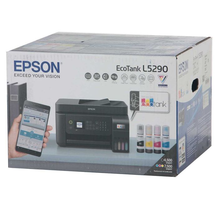 Принтер Epson L5290 — МФУ с Wi-Fi, автоподачей и факсом,  СНПЧ