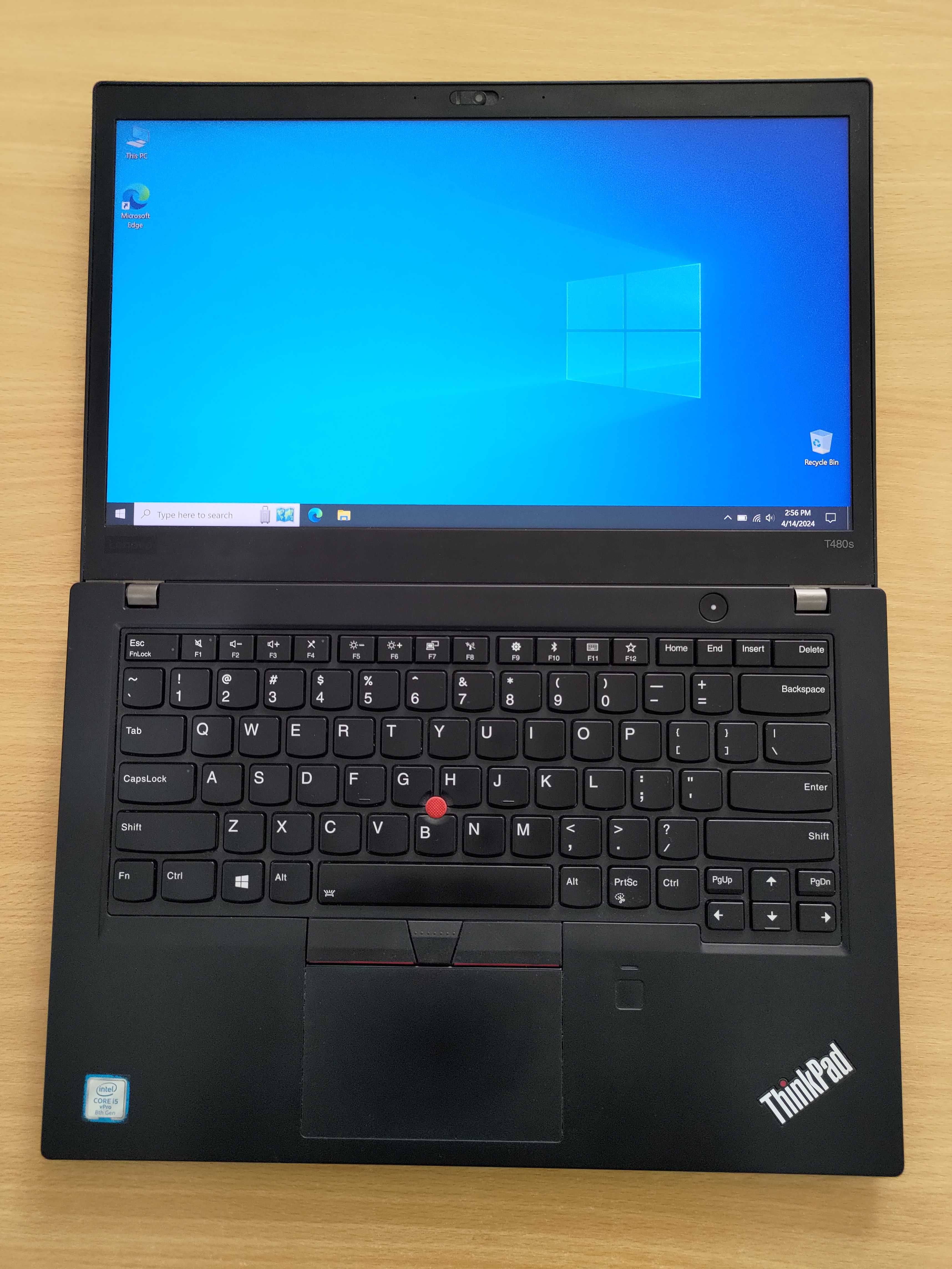 Laptop Lenovo ThinkPad T480s, Intel i5-8350U, 16GB RAM, SSD 256GB, 14"