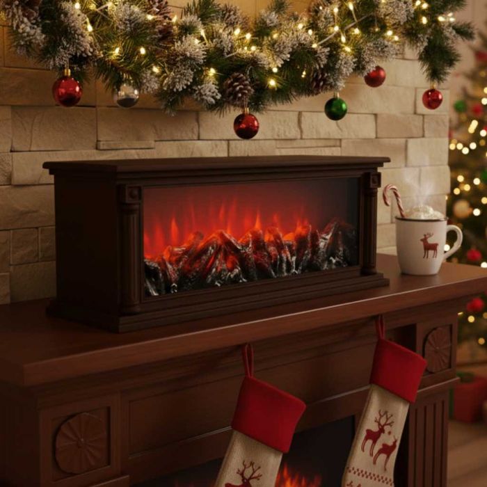 Голяма LED камина с ефект на жар – уют и атмосфера без дим и огън SP47