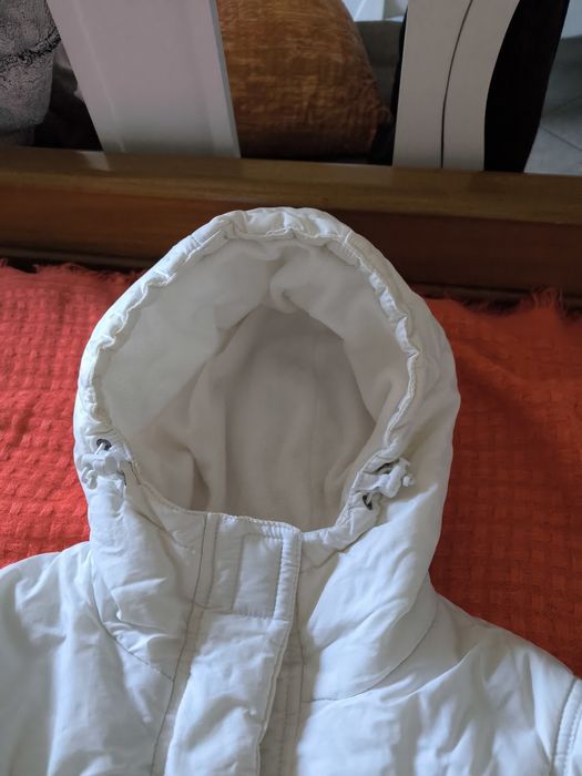 Geaca groasa de iarna, alba cu gluga, 36/S, Fishbone