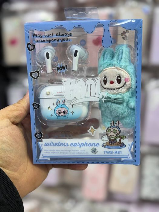 Наушники беспроводные детские подарочный набор Лабубу Labubu