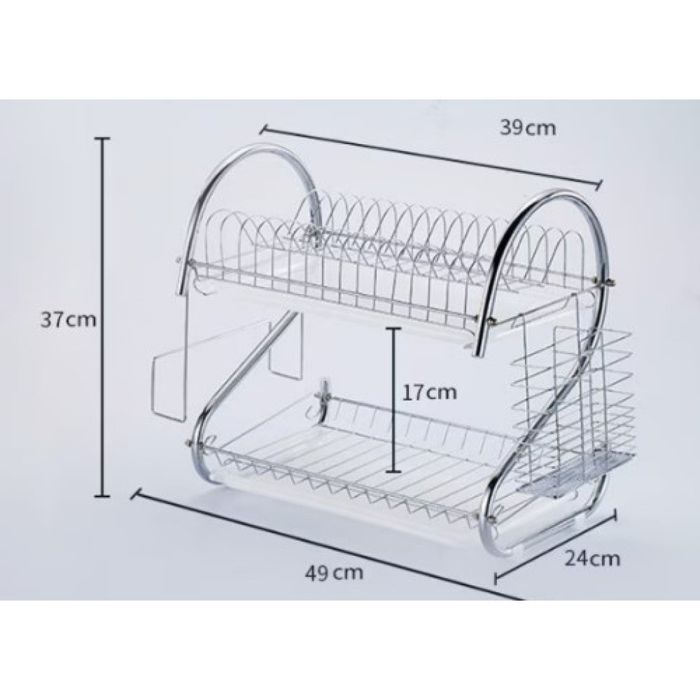 Луксозен S-образен сушилник за домакински съдове, двуредов.