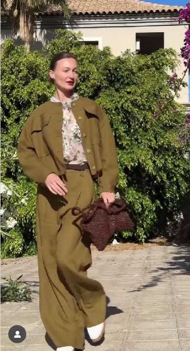 Комплект Зара бомбер+панталони, нови с етикет, лен+вискоза, S размер