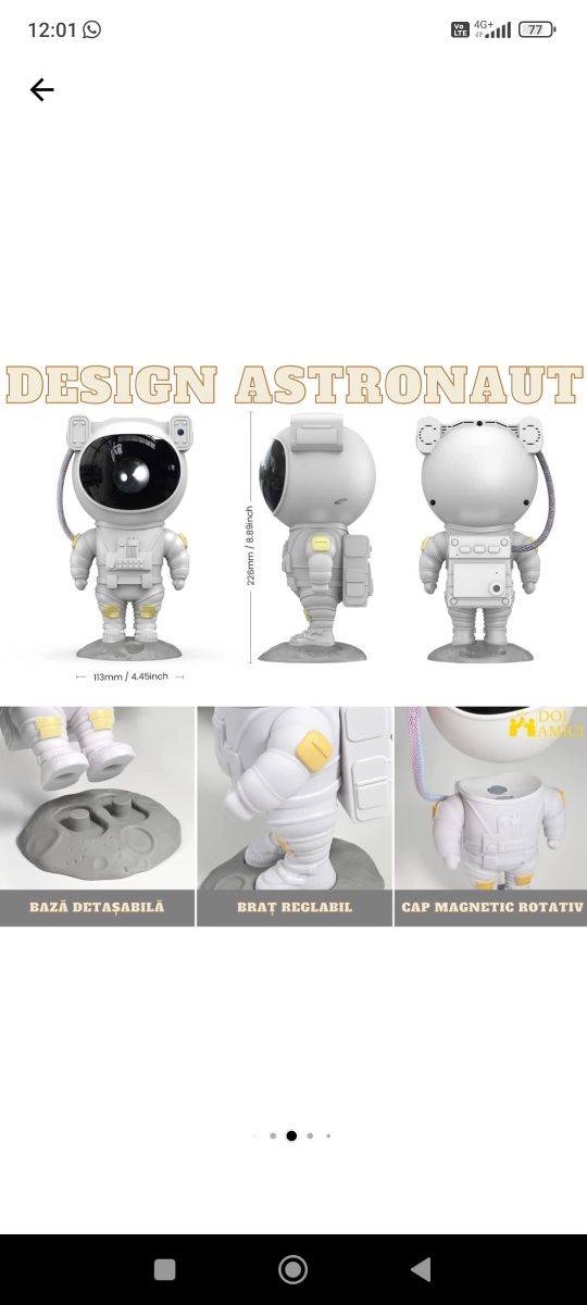 Lampa veghe astronaut