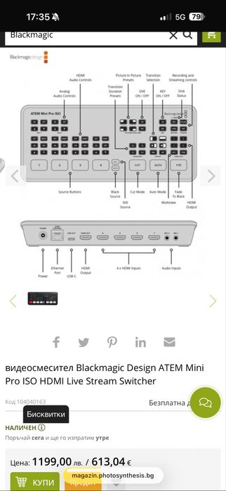 Видеосмесител Blackmagic Design ATEM MINI PRO
