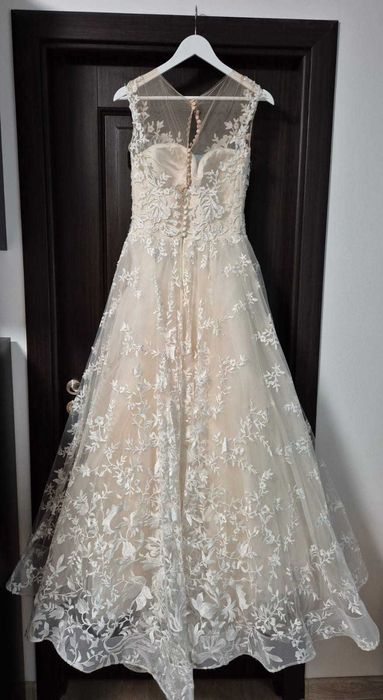 Rochie de mireasă ivory din dantelă, mărimea S