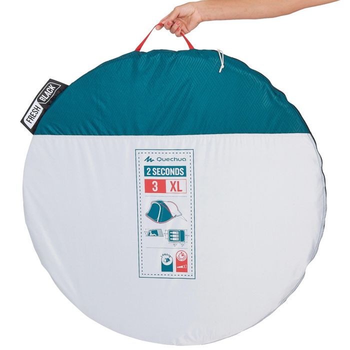 Cort Camping  3 persoane / 2 Seconds XL Fresh&Black + 3 saci de dormit