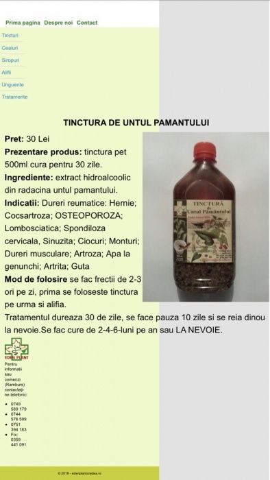 Tincturã de Untul Pãmântului