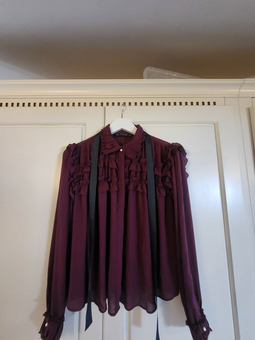 Camasa  Zara rosu/vișiniu femei cu volane,marimea M