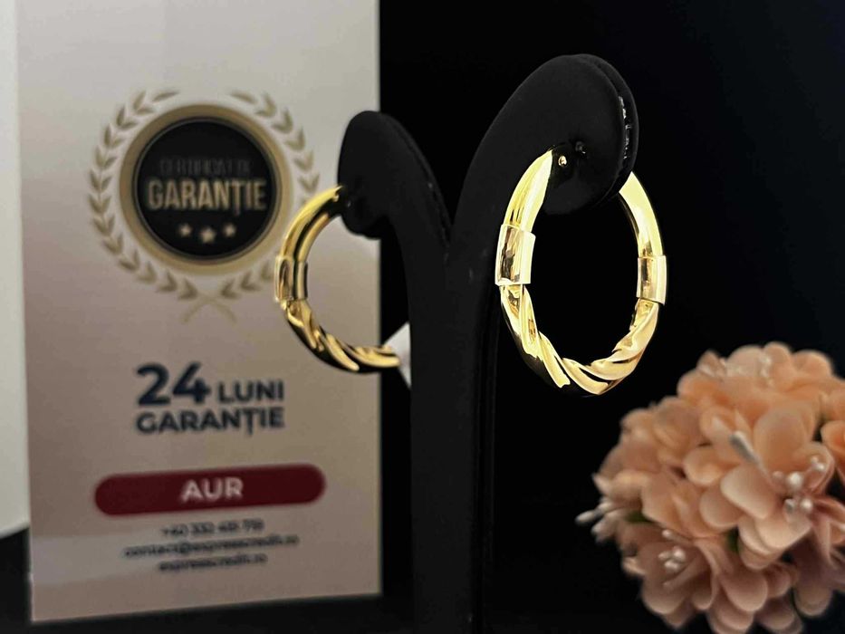 Cercei Aur 18k 7.75g (AG16 Moldova b32024)-Garantie 2 ani!