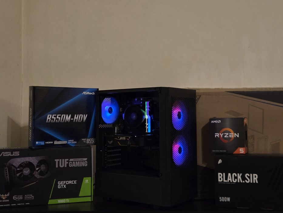 Геймърски компютър: GTX1660TI ; 16GB RAM; RYZEN 5 5500; 512GB SSD