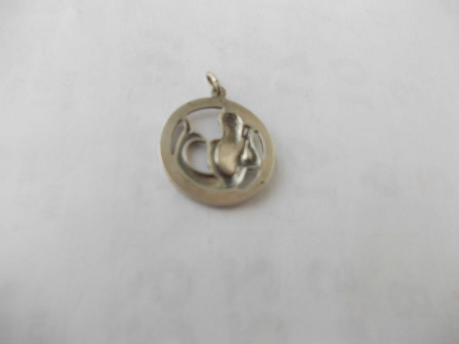 Medalion pandantiv vechi din argint Neptun