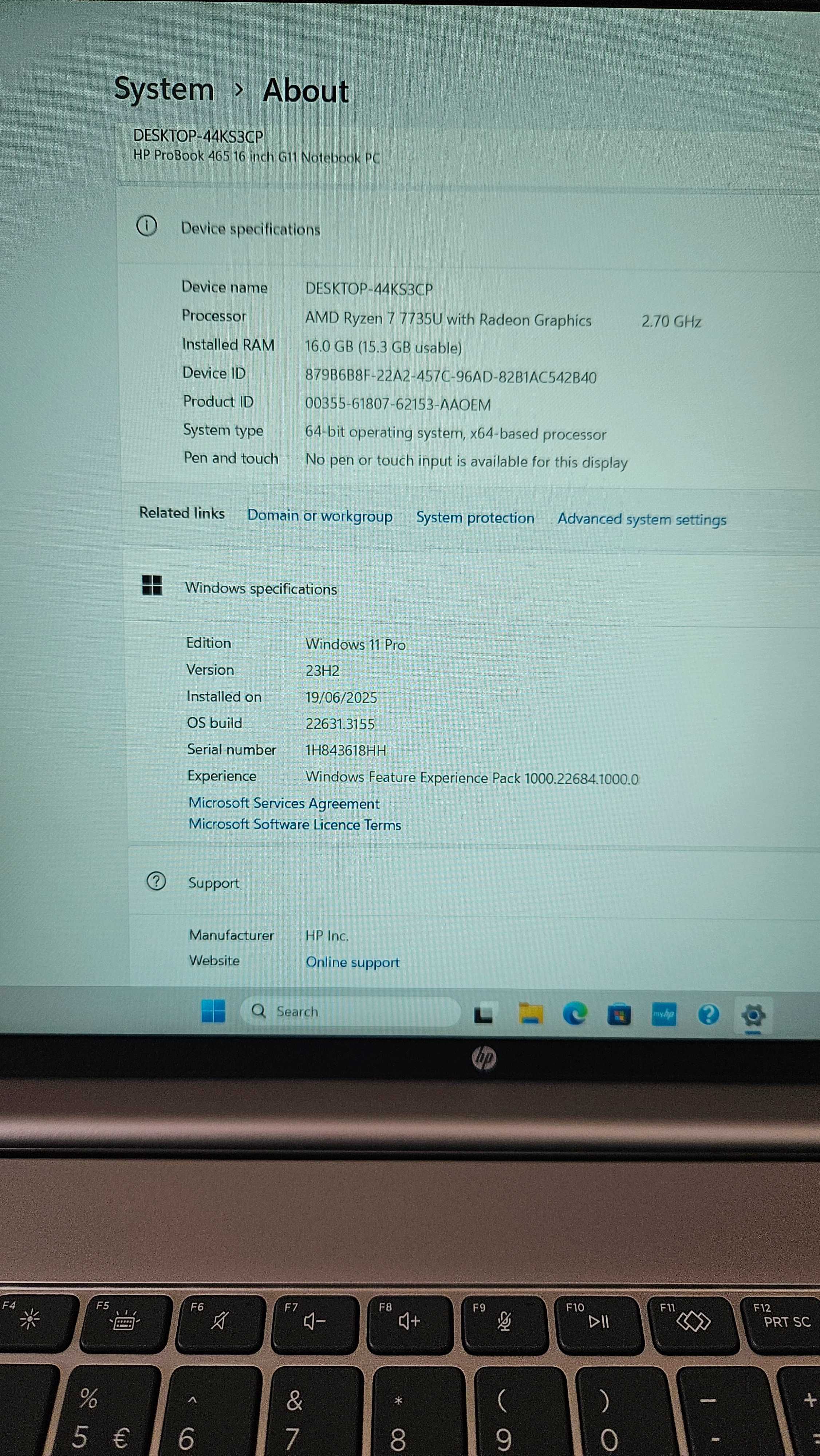 Нов Лаптоп HP ProBook 465 G11, Ryzen 7, 16RAM, 512 SSD