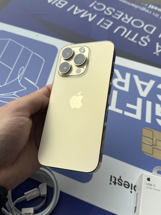 iPhone 14 PRO Gold•128GB•Neverlocked•5G-FARA SCHIMBURI