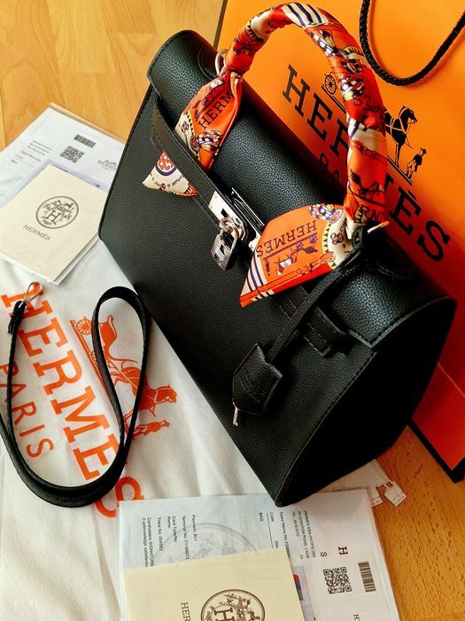 Geanta Hermes Birkin Kelly Medium,35 cm L,accesorii metalice ,saculet