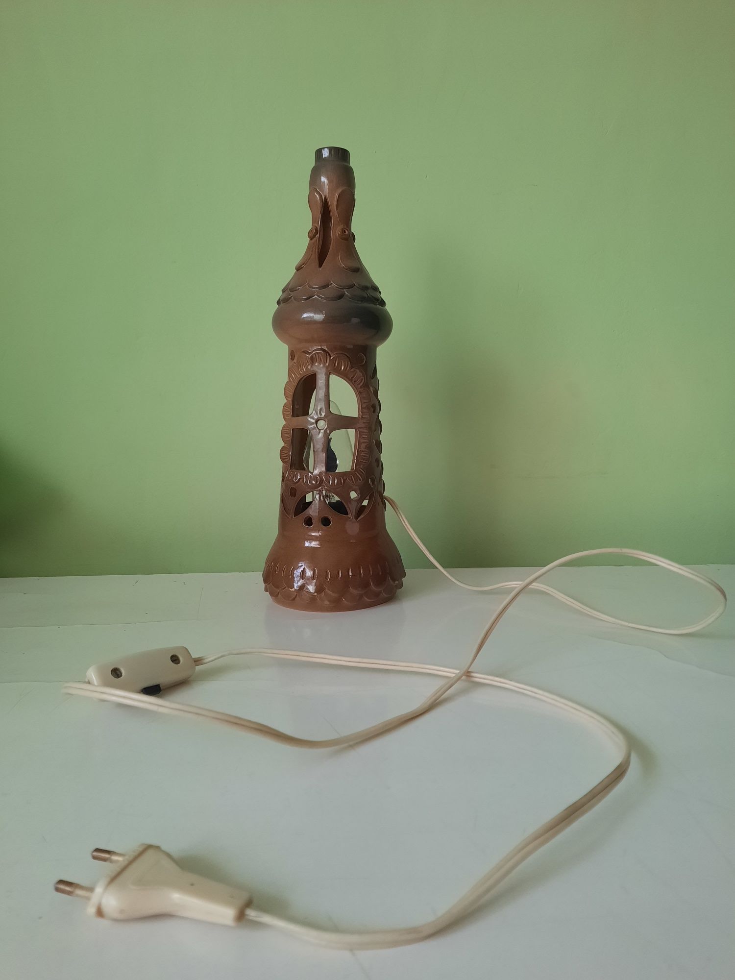 Lampa electrica veche/vintage din ceramica