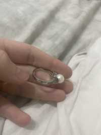 Кольцо серебро 925 проба и жемчуг