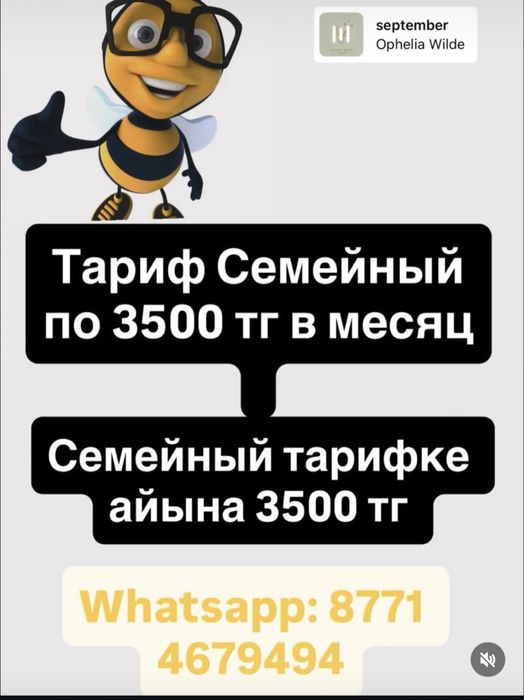 Тариф Beeline -3500 тг на месяц