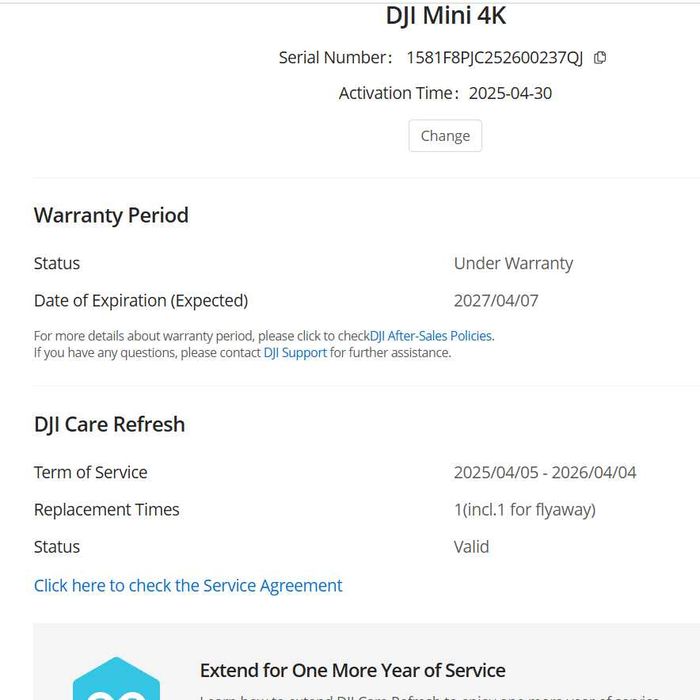 Drona DJI Mini 4K, an fabricatie 2025