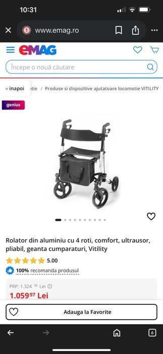 Cadru de mers din aluminiu