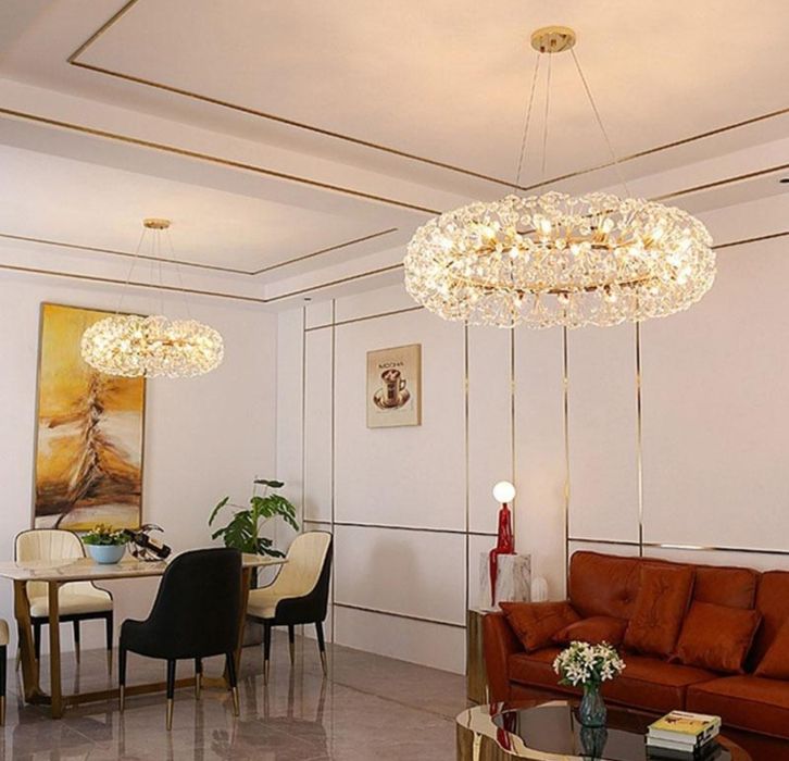 Candelabru de cristal lustra led 
de lux Roșu Dormitor