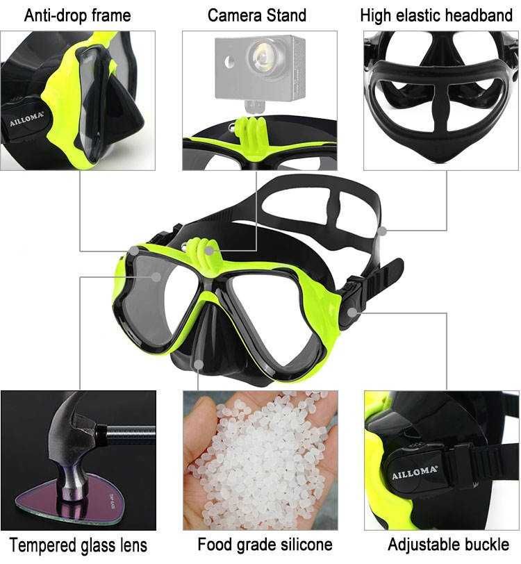 Ochelari snorkeling cu suport GoPro ( snorkel inot masca apa )