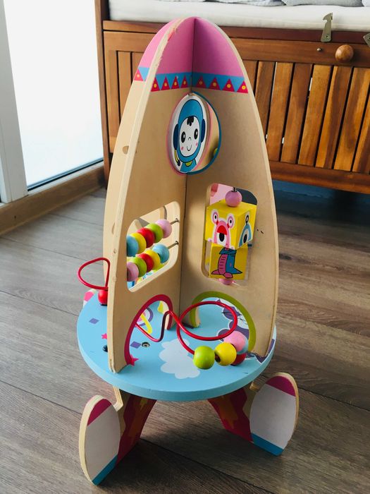 Racheta educationala din lemn 8 in 1 Ecotoys TL88037
