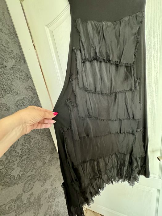 Коктейлна рокля/ефирна цветна /черна коктейлна рокля с връзка на г