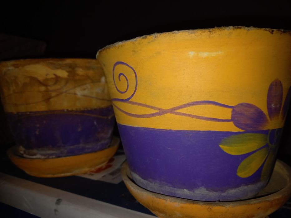 Саксия за цветя ръчно рисувана