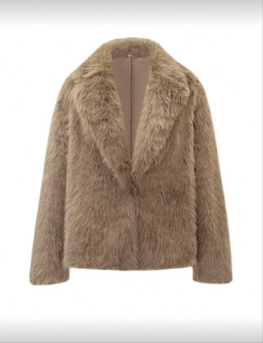 Пухено палто Shein