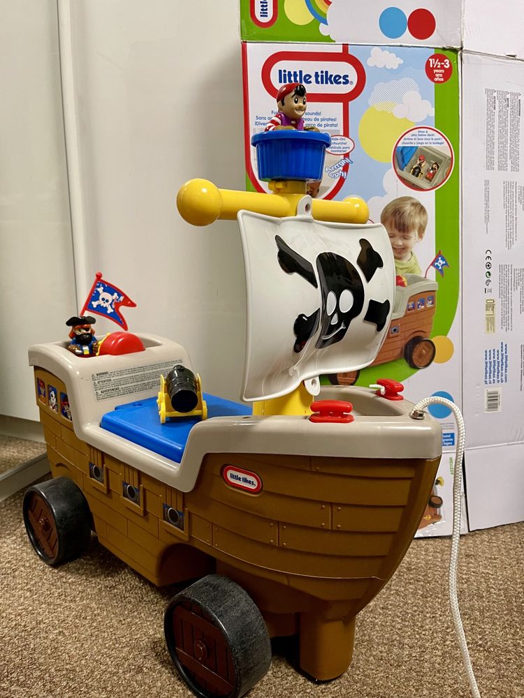 Jucărie vapor pirat 2 în 1 Little Tikes - Barcă cu roți pentru copii