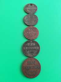 Monede Kreuzer - 1/2 (1781)/1 (1790)/1 (1816)/2 (1848)/3 (1800)