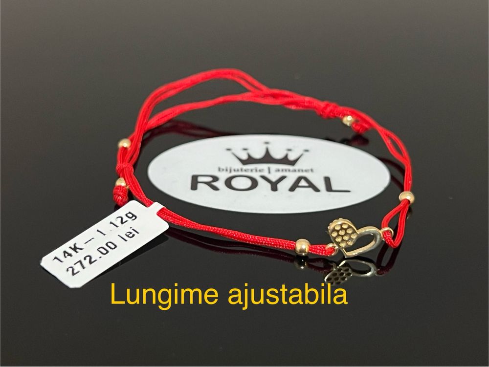 Bijuteria Royal CB : Bratara cu snur bile aur 14k 1,12 grame