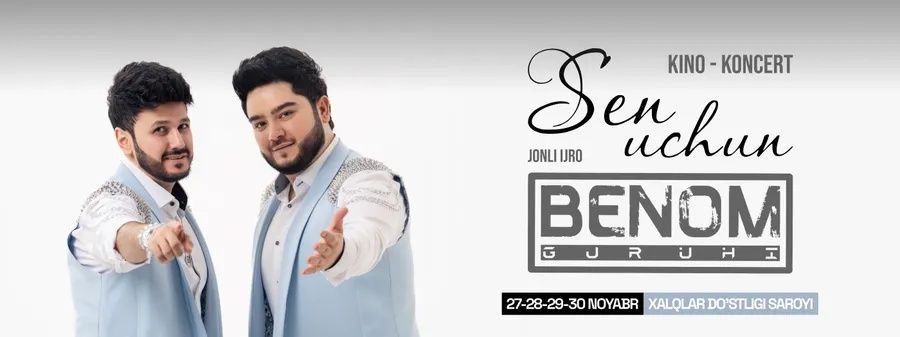 Benom guruhi konsertiga biletlar bor