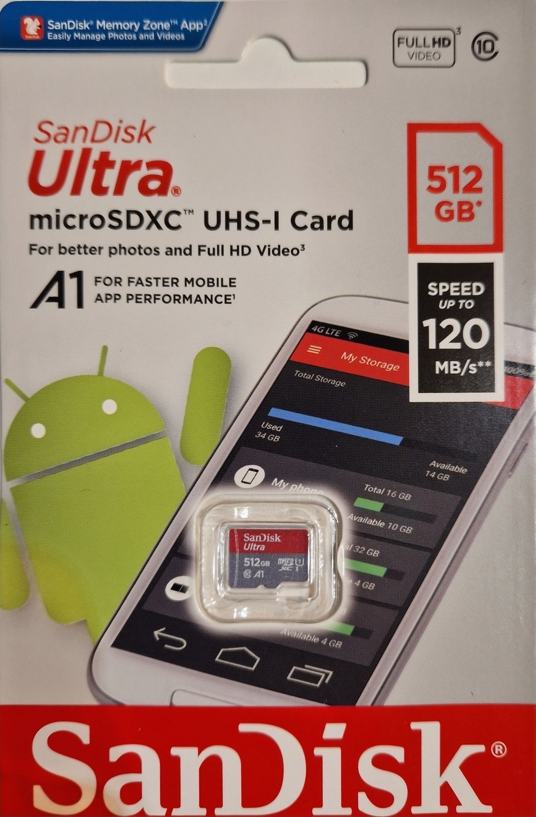 Sandisks ultra microSD 512GB 128GB