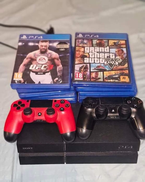 PS4 CUH-1216B 1TB+2 Controlere+10 Jocuri–Cea mai fiabilă verdiune