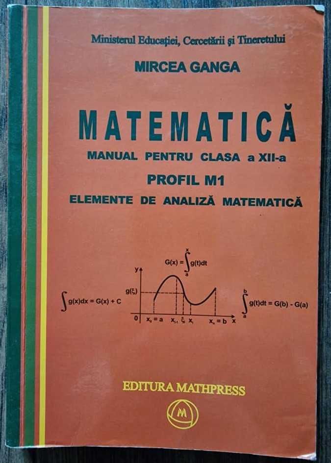 Manual matematică cls XII-a Profil M1 -Analiză matematică